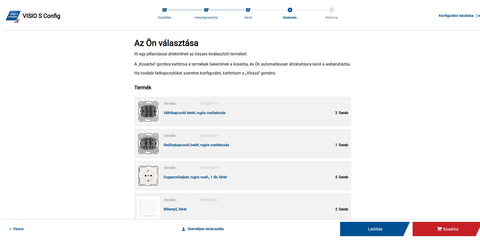 Visio S Konfigurátor darabjegyzék